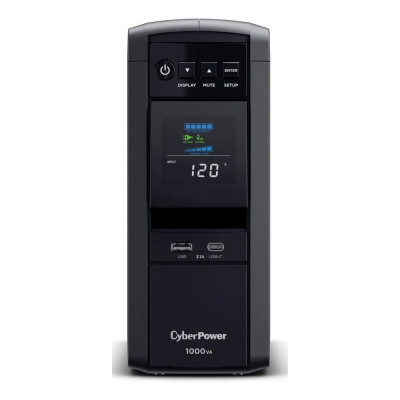 CyberPower CP1000PFCLCD Mini-Tower UPS, UL Rated, Energy Star certified, 10× NEMA 5-15R